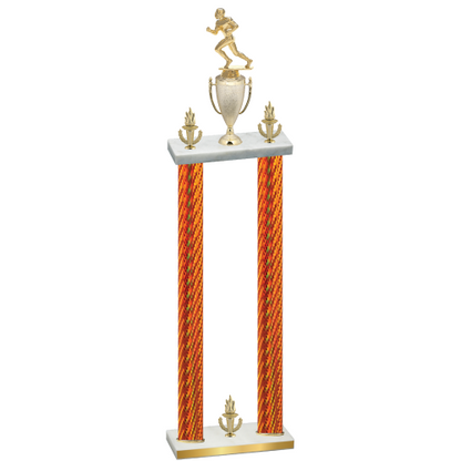 Double Orange Carbon Fiber Victory Football Trophy