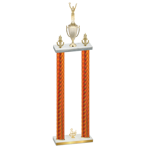 Double Orange Carbon Fiber Third Place Victory Trophy