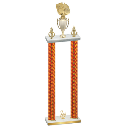 Double Orange Carbon Fiber Second Place Basketball Trophy