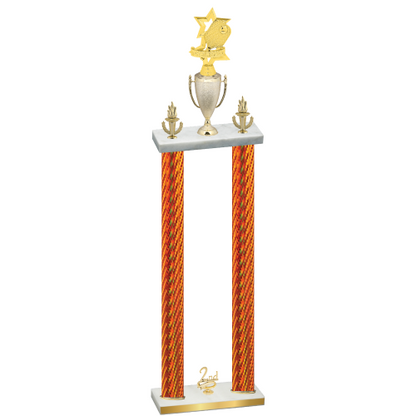 Double Orange Carbon Fiber Second Place Pickleball Trophy