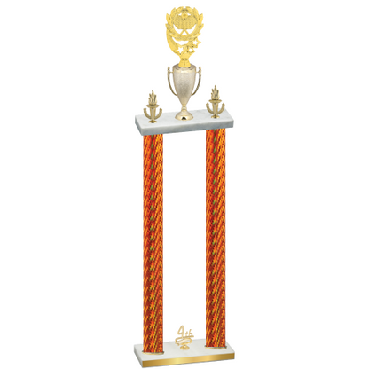 Double Orange Carbon Fiber Fourth Place Pickleball Trophy