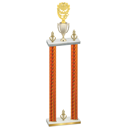 Double Orange Carbon Fiber Victory Pickleball Trophy