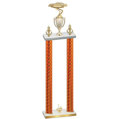 Double Orange Carbon Fiber First Place Cars Trophy