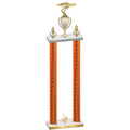 Double Orange Carbon Fiber First Place Cars Trophy