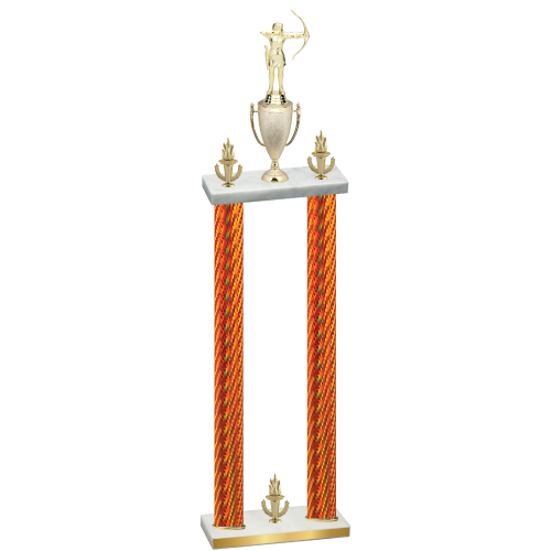Double Orange Carbon Fiber Victory Archery Trophy