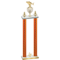 Double Orange Carbon Fiber Fourth Place Fishing Trophy