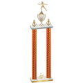 Double Orange Carbon Fiber Second Place Skater Trophy