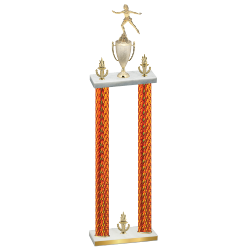 Double Orange Carbon Fiber Victory Skater Trophy