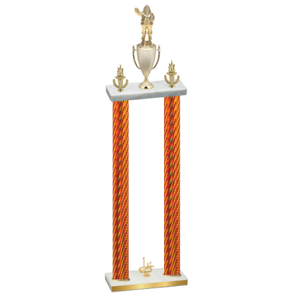 Double Orange Carbon Fiber First Place Holiday Trophy