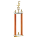 Double Orange Carbon Fiber Victory Flag Football Trophy