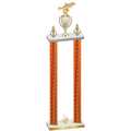 Double Orange Carbon Fiber First Place Fishing Trophy