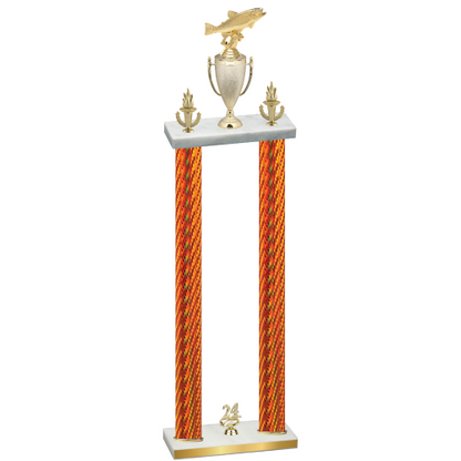 Double Orange Carbon Fiber Year Fishing Trophy