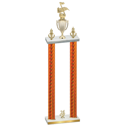 Double Orange Carbon Fiber Year Music Trophy
