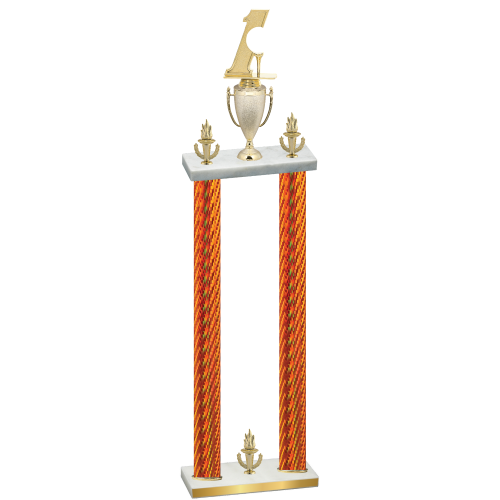 Double Orange Carbon Fiber Victory Golf Trophy