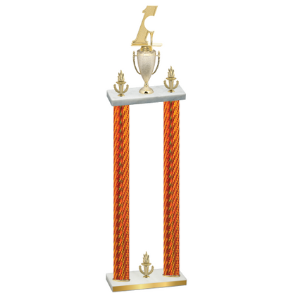 Double Orange Carbon Fiber Victory Golf Trophy