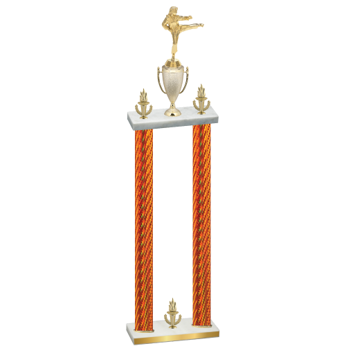 Double Orange Carbon Fiber Victory Karate Trophy