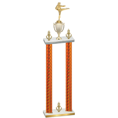Double Orange Carbon Fiber Victory Karate Trophy