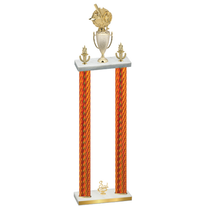 Double Orange Carbon Fiber Third Place Baseball Trophy