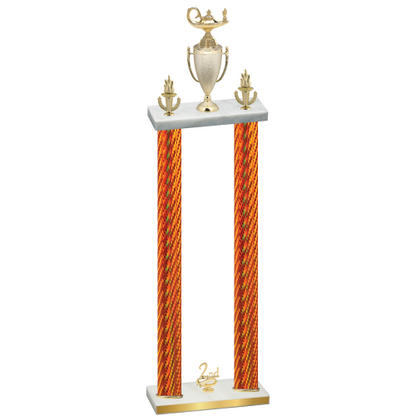 Double Orange Carbon Fiber Second Place Academics Trophy