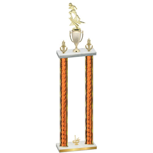 Double Orange Glacier First Place Football Trophy