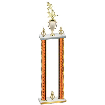 Double Orange Glacier Victory Football Trophy