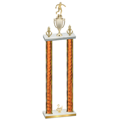 Double Orange Glacier Second Place Soccer Trophy
