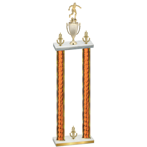 Double Orange Glacier Victory Soccer Trophy