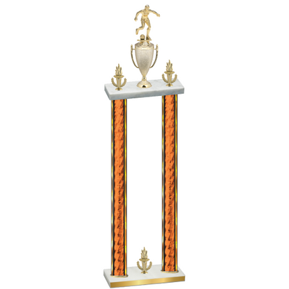 Double Orange Glacier Victory Soccer Trophy