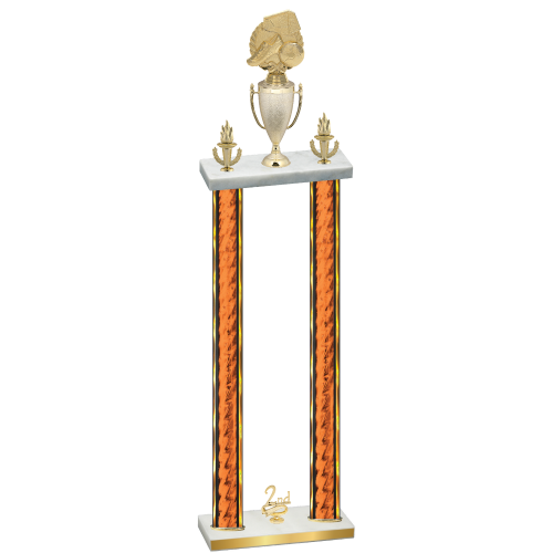 Double Orange Glacier Second Place Soccer Trophy
