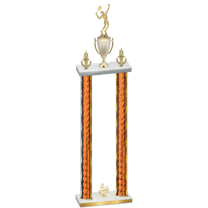 Double Orange Glacier Fourth Place Tennis Trophy