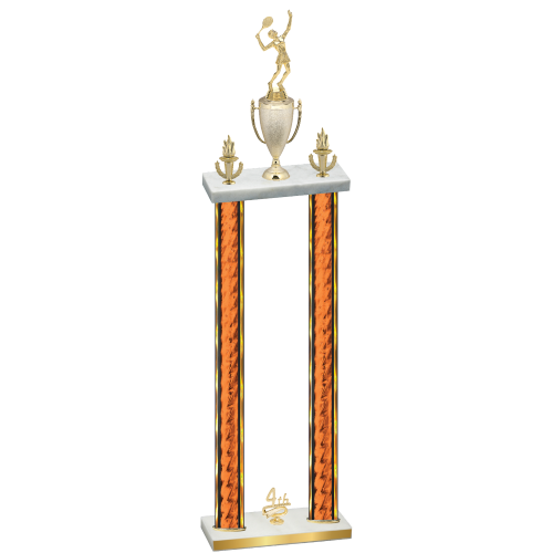 Double Orange Glacier Fourth Place Tennis Trophy