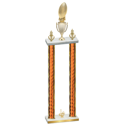 Double Orange Glacier First Place Football Trophy