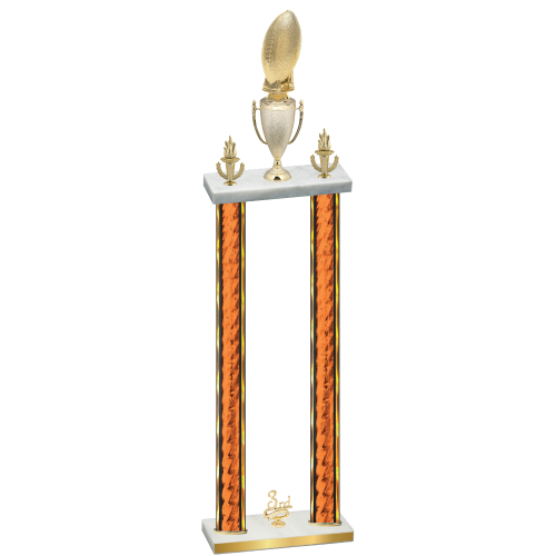 Double Orange Glacier Third Place Football Trophy