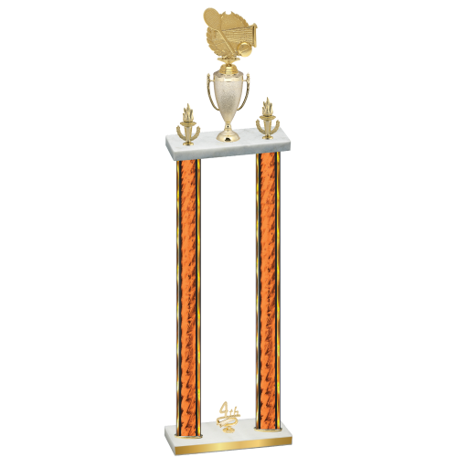 Double Orange Glacier Fourth Place Tennis Trophy