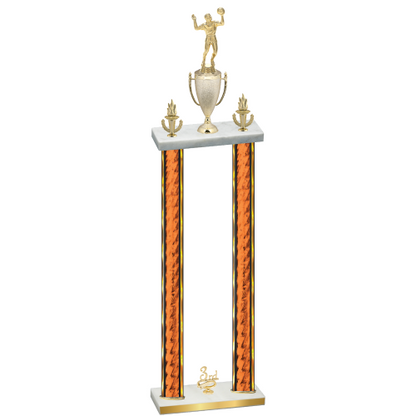 Double Orange Glacier Third Place Volleyball Trophy
