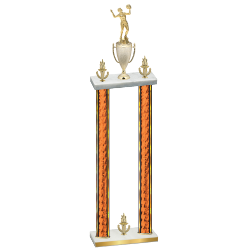 Double Orange Glacier Victory Volleyball Trophy