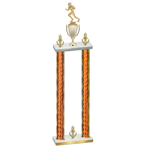 Double Orange Glacier Victory Football Trophy