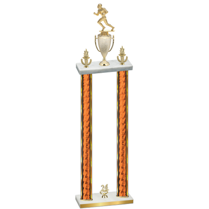 Double Orange Glacier Year Football Trophy