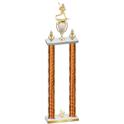 Double Orange Glacier Fourth Place Lacrosse Trophy