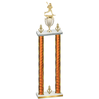 Double Orange Glacier Victory Lacrosse Trophy