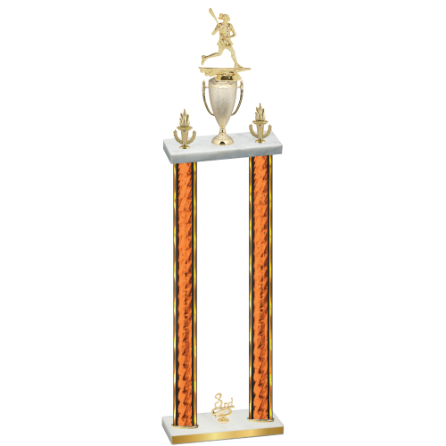Double Orange Glacier Third Place Lacrosse Trophy