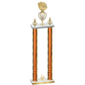 Double Orange Glacier Third Place Basketball Trophy