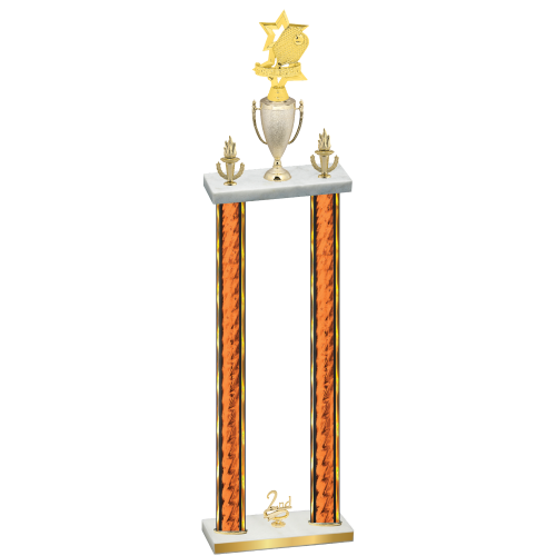 Double Orange Glacier Second Place Pickleball Trophy