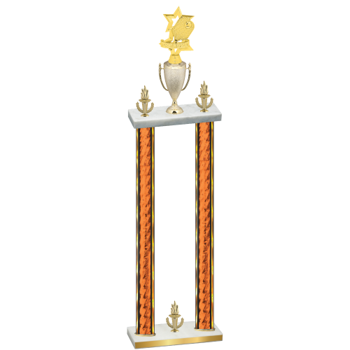 Double Orange Glacier Victory Pickleball Trophy
