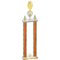 Double Orange Glacier Third Place Pickleball Trophy