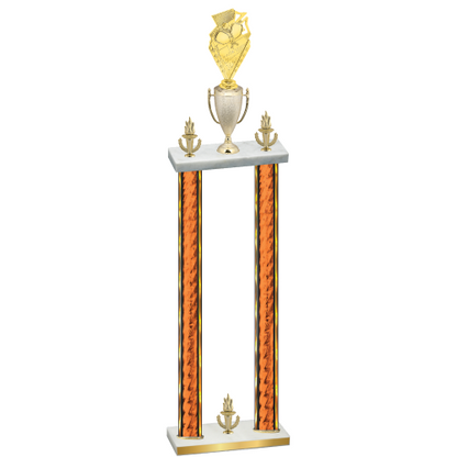 Double Orange Glacier Victory Pickleball Trophy