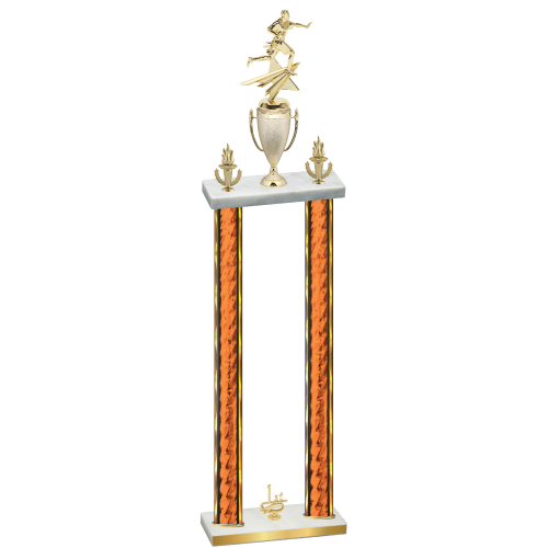 Double Orange Glacier First Place Flag Football Trophy