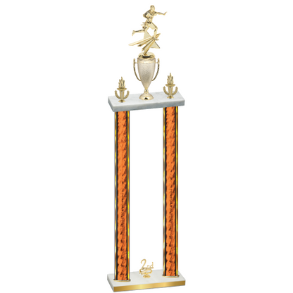 Double Orange Glacier Second Place Flag Football Trophy