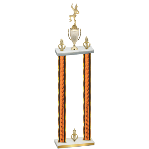 Double Orange Glacier Victory Majorette Trophy