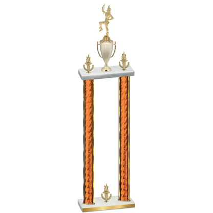 Double Orange Glacier Victory Majorette Trophy